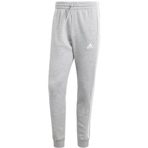 adidas Heren Essentials Fleece 3-Stripes Tapered Cuff Pants, Medium Grey Heather, 4XL Short