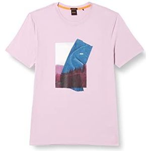 BOSS Heren Teetaste Shirt, Licht/Pastel Paars, XL