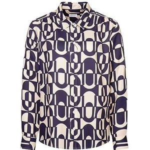 Seidensticker Damesblouse, modieuze blouse, regular fit, hemdblousekraag, lange mouwen, 100% viscose, blauw, 34