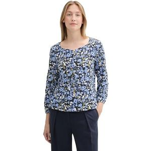 TOM TAILOR T-shirt voor dames, 35894 - Blue Herfst Bloemen Design, XXL