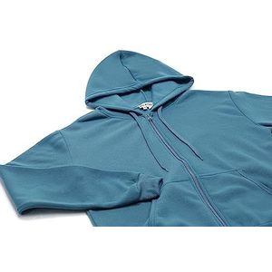 Yuka Gebreide hoodie voor heren met ritssluiting polyester donker turkoois maat M, donker-turquoise, M