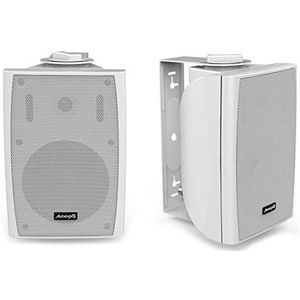 Audibax Elipse 4 Altavoces HiFi Estantería/Pared 2 Vías Con Soportes de Pared. Blancos Pareja