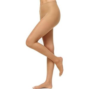 Nur Die Superitz 20 DEN grote maten transparante fijne panty matte look nylon comfortabele tailleband dames, amandel, 54/56