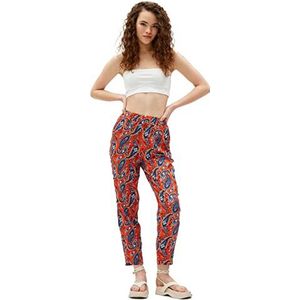 Koton Damesbroek Pocket Detail Etnic Patterned Pants, Rood design (4d1), 34
