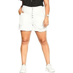 CITY CHIC Dames Plus Size Korte Crst Taille Casual, Ivoor, 46 Grotematen