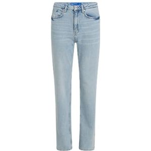 Karl Lagerfeld Jeans, Dames, High Rise Straight Denim Met Split, Rechte Pijpen, Blauw, 2430