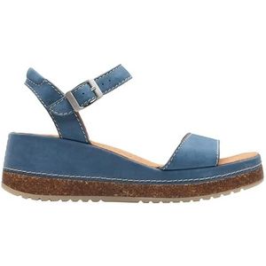 Clarks Kassanda Lily Sandaal voor dames, Blauwe Nubuck, 39 EU