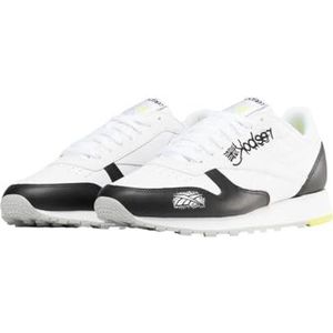 Reebok Klassiek leer uniseks-volwassene Gymschoen, Cblack Ftwwht Aciyel, 39 EU