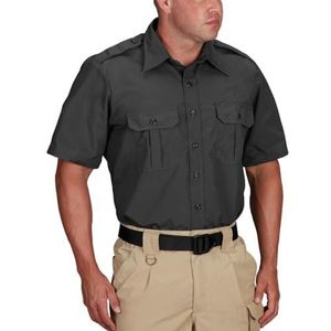 Propper Men's Short Sleeve Tactical Dress Shirt, Dark Grey, x Large