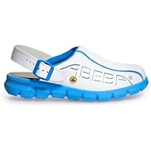 Abeba 37310 ""Dynamische"" ESD-Occupational-Clog schoen, 46, Wit/Blauw, 1