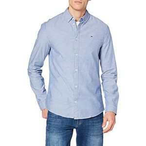 Tommy Jeans TJM Slim Stretch Oxford Shirt T voor heren, Twilight Navy, XL