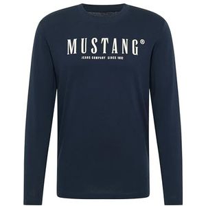 MUSTANG - Asheville - Shirt met Lange Mouwen - Navy - Regular Fit - 100% Katoen