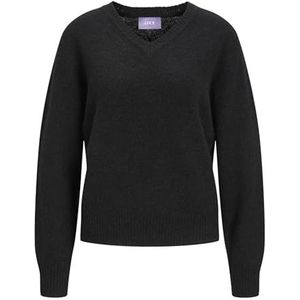 JJXX Dames Gebreide Trui JXNana V-hals, zwart, S