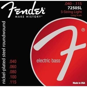 Fender accessoires van vernikkeld staal Roundwound Bass Strings 3 40-115 7250 Nickel-Plated (V-String)