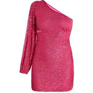 IRIDIA One Shoulder-mini-jurk voor dames, roze, S