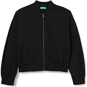 United Colors of Benetton Jas M/L 3J68D5005 sweatshirt zonder capuchon, zwart 100, L dames