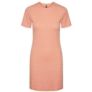 PCRUKA SS Dress NOOS BC, Begonia Roze/Stripes: mock Oranje, M