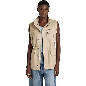 G-STAR RAW Mouwloos overhemd voor dames, beige/kaki (Westpoint kaki C960-c531), L