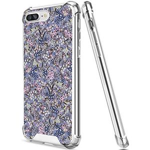 Compatibel met iPhone 7/8 Plus Bescherming tegen vallen, retro bloemen TPU bumper volledige bescherming voor iPhone 7/8 Plus