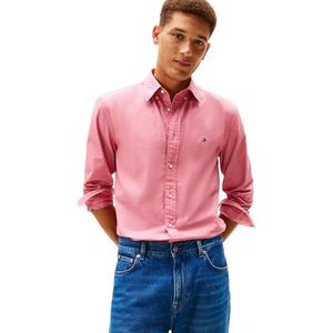 Tommy Hilfiger Heren Flex POPLIN Solid RF Shirt MW0MW37550 L/S Shirt, roze, S, Roze (Camellia Blush), S