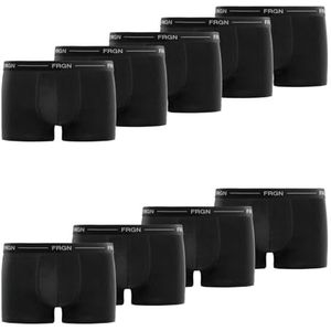 Boxershorts voor heren, katoen, natuurlijk, hypoallergeen en stretch (9 stuks), Zwart, M