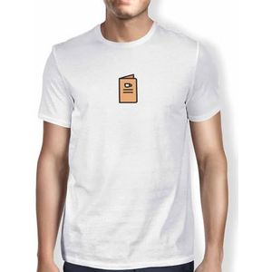 Green Fish, Basic T-shirt voor heren, 100% katoen, regular fit, Digital Icon Printed, maat: M, kleur: wit, wit, M