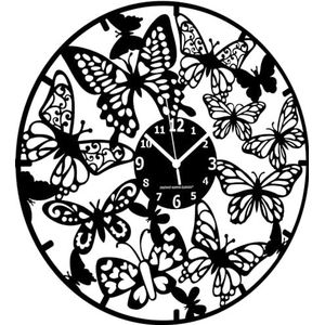 Instant Karma Clocks | Wandklok | Vlinders | Nauwkeurig | Patroon | Stilte | Woonkamer | Cadeau-idee
