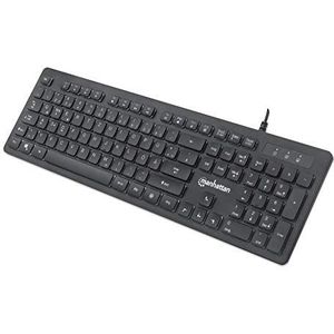 Manhattan USB-gamingtoetsenbord met leds, zwart