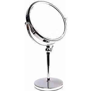 HIMRY 8"" Voetstukspiegel Hoogte Verstelbaar, 10x Vergrotende, Tweezijdige Draaibare Tafel Cosmetische Spiegel Scheerspiegel Make-up Spiegel, Voor Badkamer en Slaapkamer, Chromen Afwerking KXD3101-10x