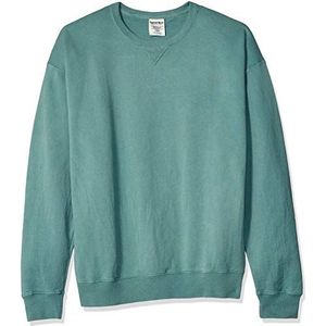 Hanes Heren Originals Fleece, Garment Dyed Pullover, Crewneck Sweatshirts, Cypress Groen, L