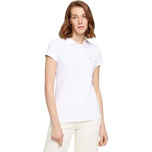 TOM TAILOR Dames Basic Piqué poloshirt 1032094, 20000 - White, XXS