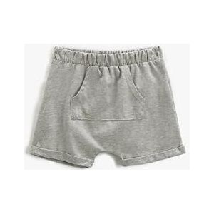 Koton Babyboys Kangaroo Pocket Elastische Tailleband Back Printed Shorts, Marine Stripe (01m), 9-12 Maanden
