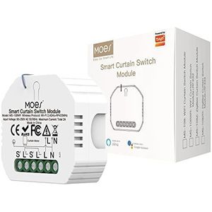 MOES Wlan RF433 Alexa Smart rolluikschakelaar, module, wifi, draadloze rolluiken, jaloezieën, timer, schakelaar voor rolluikmotor, compatibel met Smart Life Tuya-app, Alexa en Google, ondersteunt