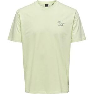 ONLY & SONS Heren Onsfrancis Reg Tennis Club Ss Tee T-shirt, Lime Cream, L