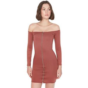 Trendyol Woman Mini-jurk voor dames, Bruin, XL
