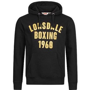 Lonsdale Buckhaven Sweatshirt voor heren, zwart/geel, 3XL