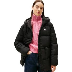 Tommy Jeans - DW0DW21626 - Gewatteerd Jack - Zwart - Midi met Capuchon