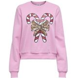 Only - ONLYDA XMAS - Sweatshirt - Bonbon - Met Verschillende Kerstmotieven