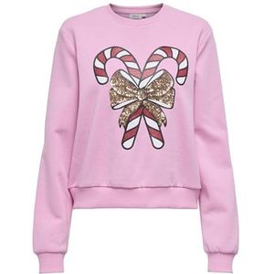 Only - ONLYDA XMAS - Sweatshirt - Bonbon - Lange Mouwen - Ronde Hals