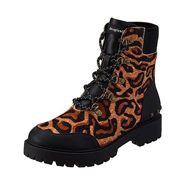 Desigual Schoen_biker_leopa Fashion Boot in het Bruin Dames Schoenen voor voor Laarzen voor Enkellaarzen 