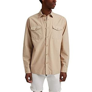 ESPRIT #ReimagineNaturalLifestyle: overhemd van katoen, lichtbeige, S