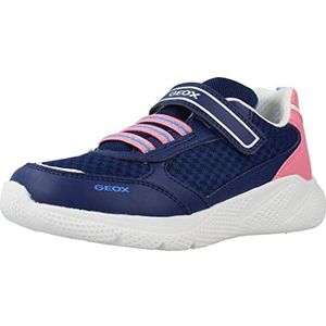 Geox J Sprintye Girl Sneakers voor meisjes, Navy koraal, 32 EU