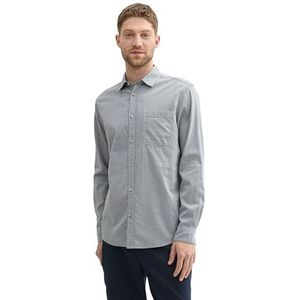 TOM TAILOR Herenoverhemd met borstzak, regular fit, 34704 - Navy Small Structure, XXL