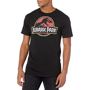 Jurassic Park T-shirt met logo voor heren, Zwart, M