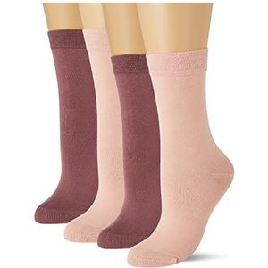 Camano Dames Online Women Basic Silky Feeling Socks 4p, Cameo Rose, 35-38