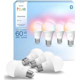 Philips - Hue Essential - Ledlamp - Wit en Kleur Ambiance - E27 - 8 W - 806 Lumen - Dimbaar - 4 Stuks