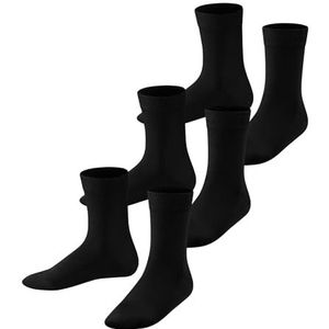 FALKE Uniseks-kind Sokken Family Multipack K So katoen eenkleurig 3 paar, Zwart Black 3000, 23-26