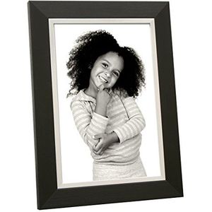 Deknudt Frames S41NH2-18,0 x 18,0 fotolijst voor foto's 18 x 18 cm, kunsthars, met zilverkleurige lijst, zwart