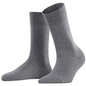 FALKE Dames Sokken Sensitive Berlin W SO Wol Katoen Met comfort tailleband 1 Paar, Grijs (Light Grey Melange 3830) nieuw - milieuvriendelijk, 39-42