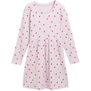 Jerseyjurken - Katoen - Lange Mouw - Ronde Hals - All-over Patroon